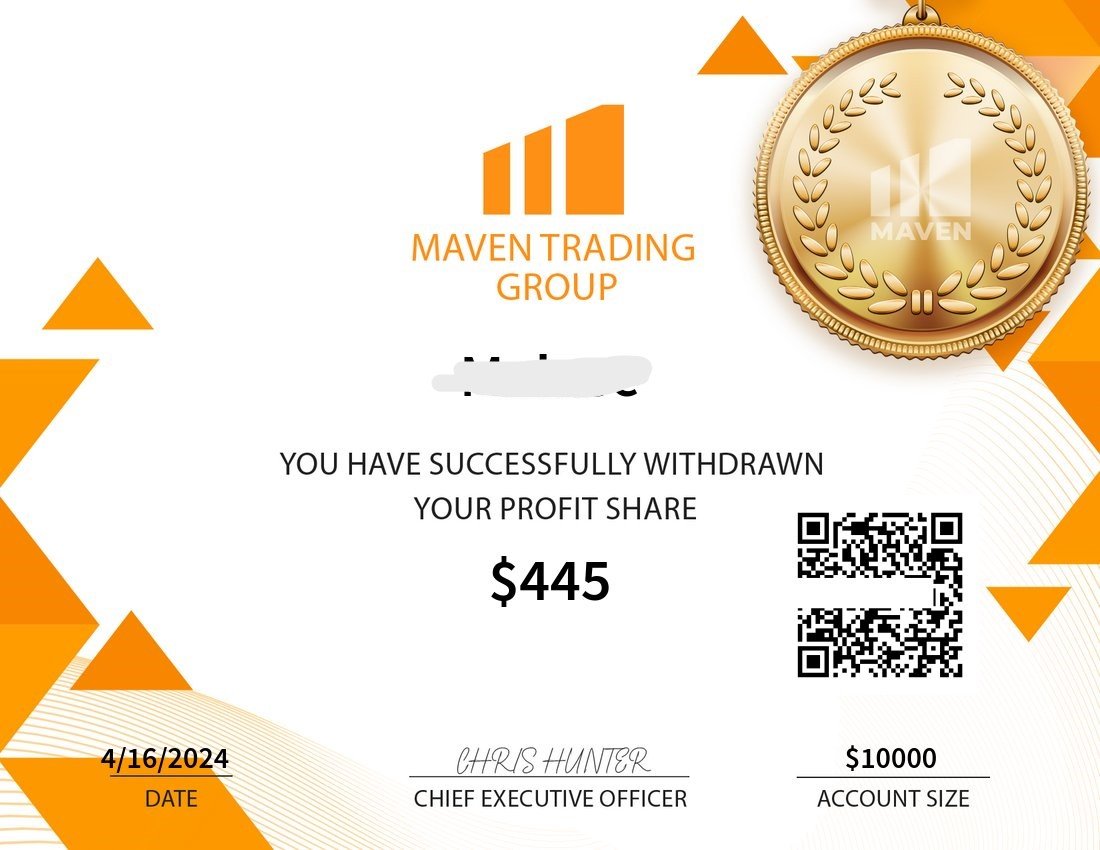 aven Trading payout proof withdrawal screenshot from funded trader